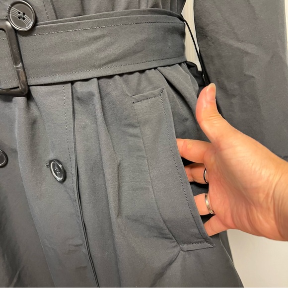 Old Navy Water-Resistant army green raincoat trench coat cotton nylon canvas XXL - Picture 5 of 12